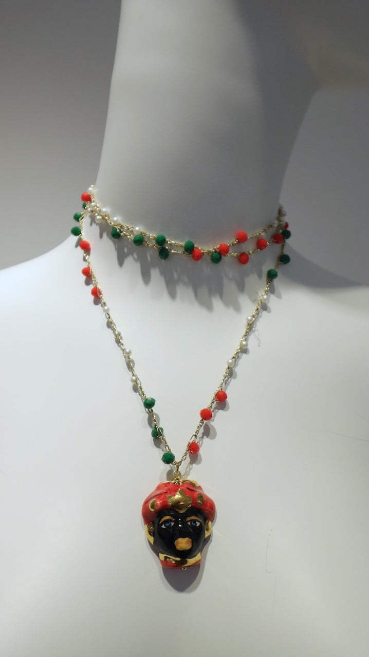 Collar Largo Hombre Negro