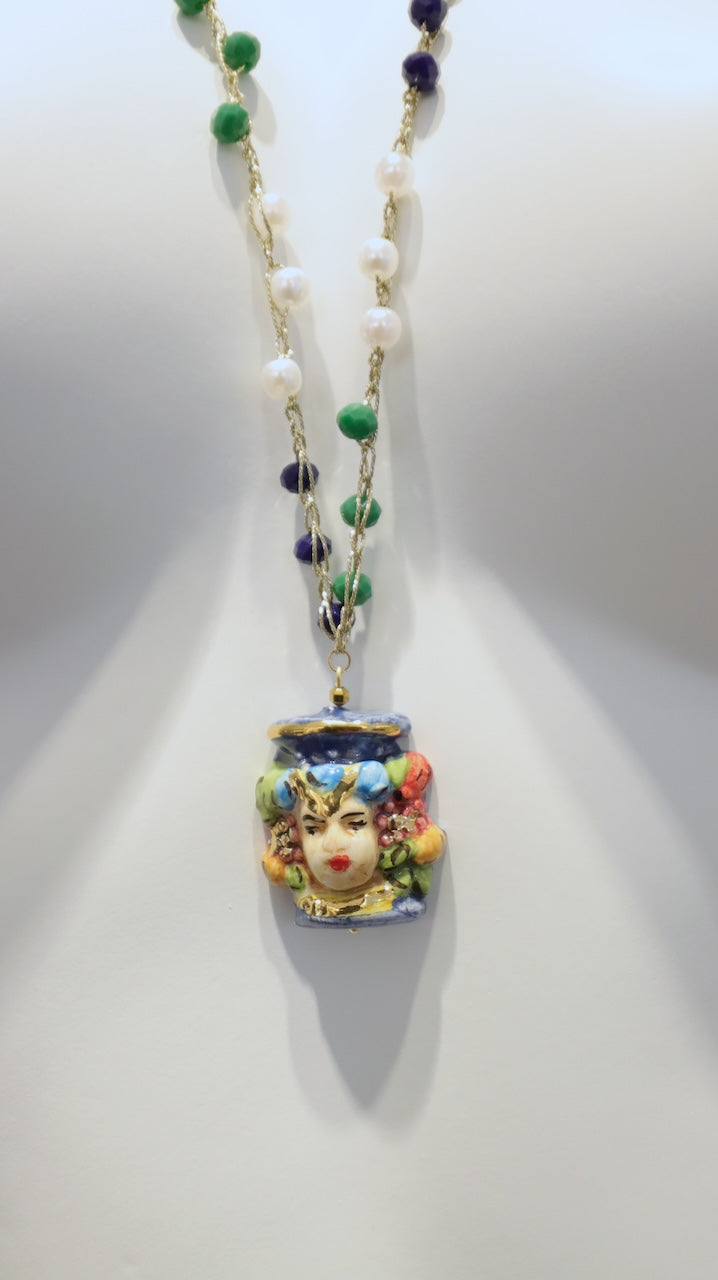Collar Largo Mujer Blanca