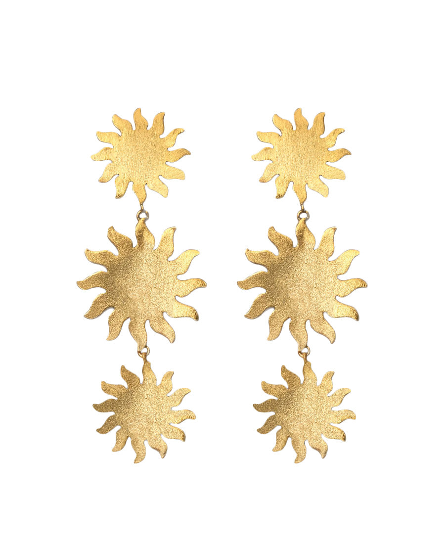 Earrings Tres Soles Gold Plated Brass