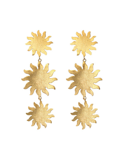 Earrings Tres Soles Gold Plated Brass